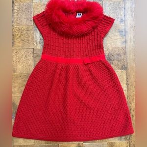Janie And Jack knit red dress. Size 4T.